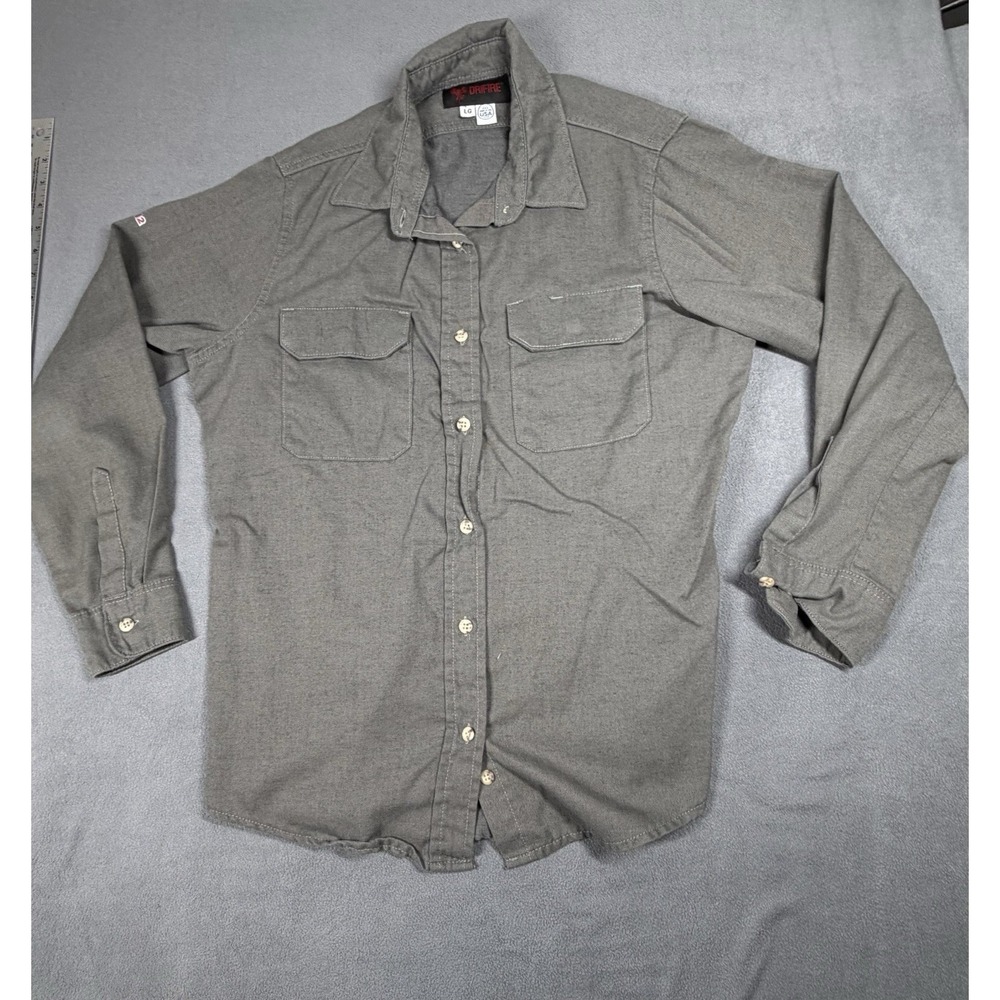 DRIFIRE Flame Resistant FR Work Shirt Womens Large Gray CAT 2 NFPA 2112